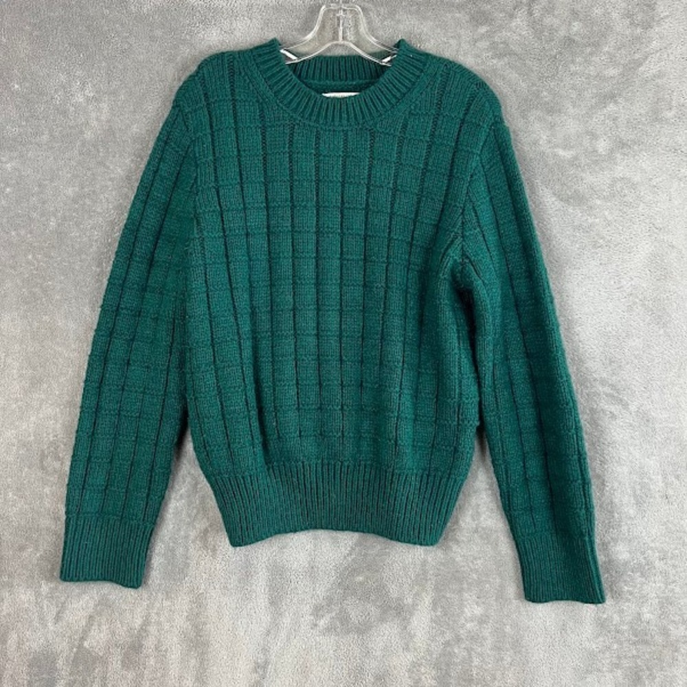 American Eagle Waffle Crewneck Sweater Womens L Relaxed Everyday Cozy